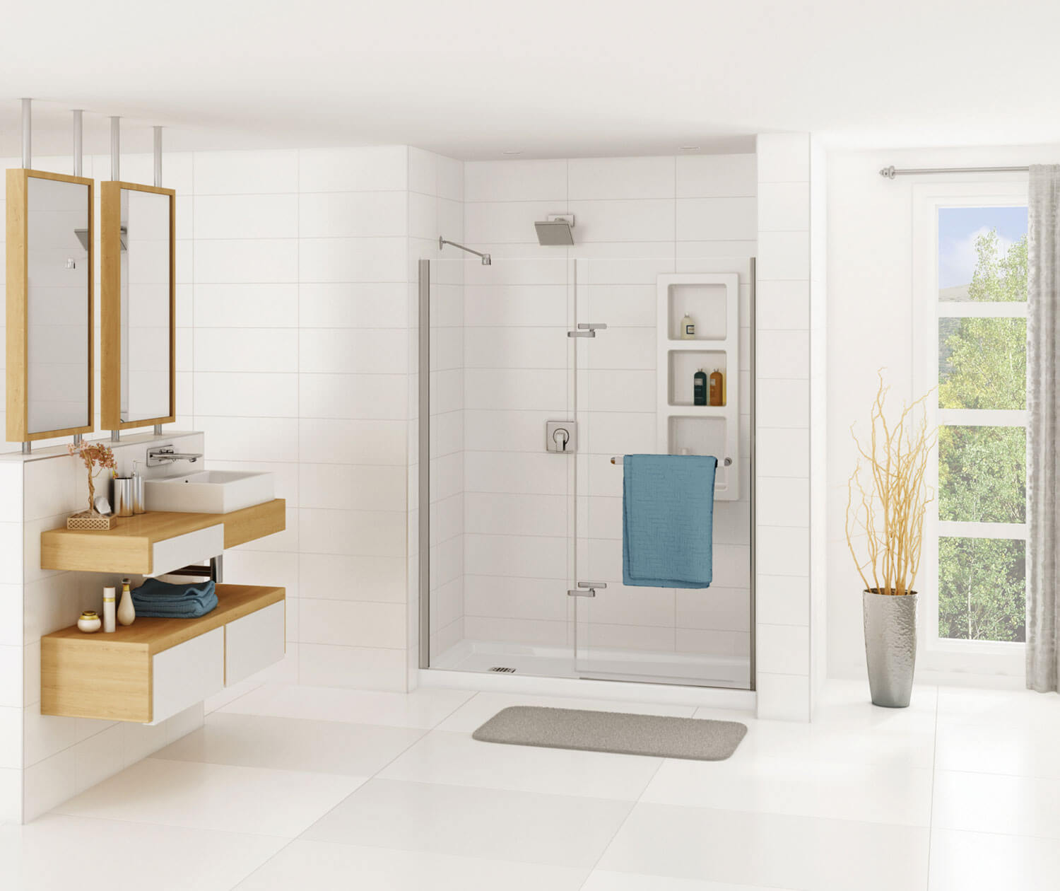 Shower base used in tub-to-shower conversions